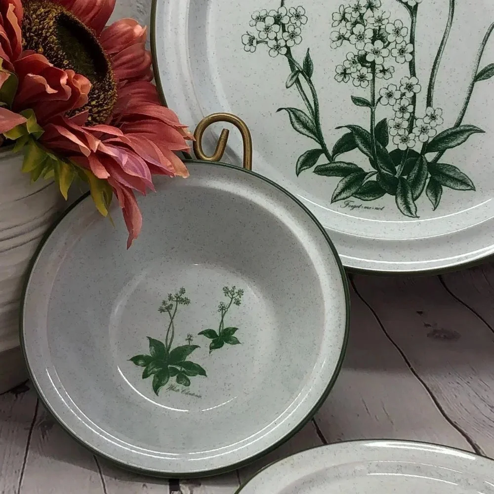 vintage Mountain Flowers Green by NORITAKE bundle choice of bowl or plate